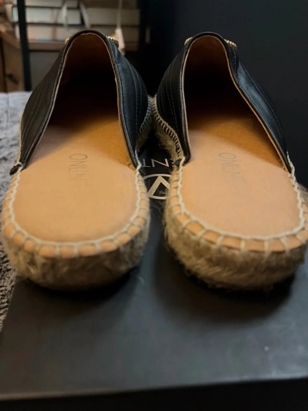 Valentino Clara Black Leather Espadrille Mules EU 38 / US 8